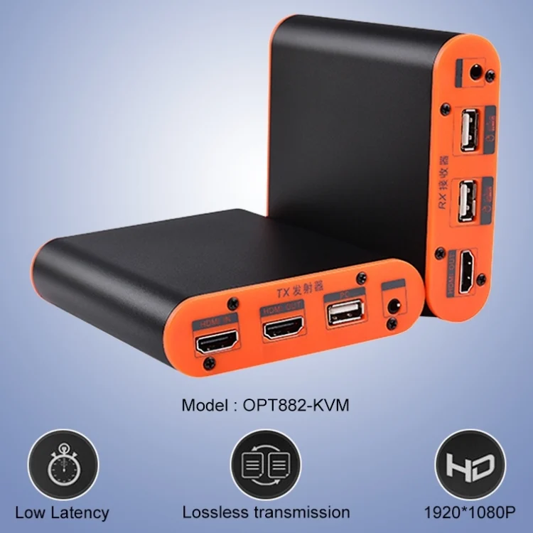 HDMI0116AU_2.webp OPT882-KVM HDMI Extender (Receiver & Sender) Fiber Optic Extender with USB Port and KVM Function, Transmission Distance: 20KM - Image 3