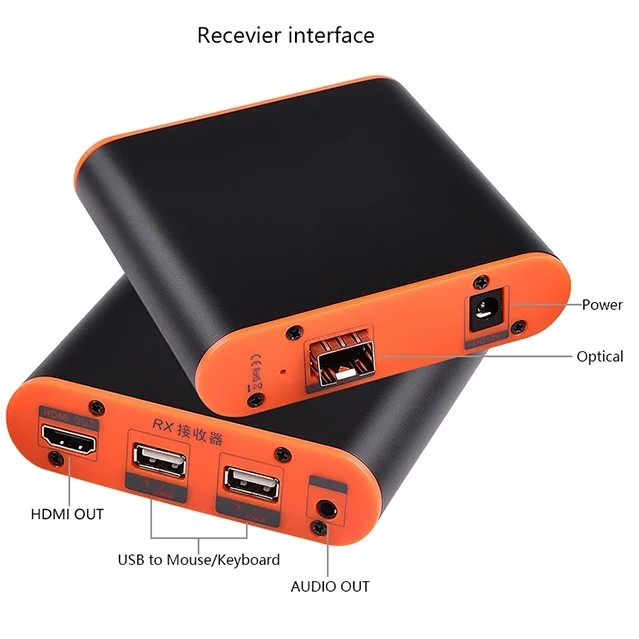 HDMI0116AU_7.webp OPT882-KVM HDMI Extender (Receiver & Sender) Fiber Optic Extender with USB Port and KVM Function, Transmission Distance: 20KM - Image 8