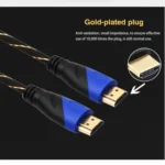 1m HDMI 1.4 Version 1080P Woven Net Line Blue Black Head HDMI Male to HDMI Male Audio Video Connector Adapter Cable - Image 3