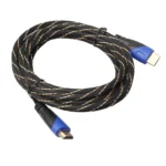 5m HDMI 1.4 Version 1080P Woven Net Line Blue Black Head HDMI Male to HDMI Male Audio Video Connector Adapter Cable - Image 2