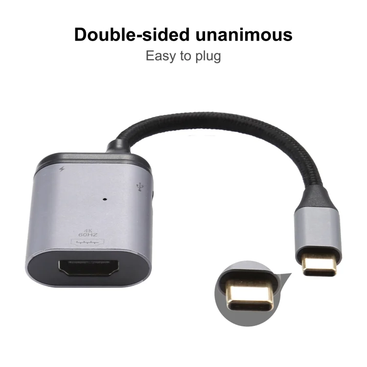 HDMI0197_4.webp 4K 60Hz USB-C / Type-C to HDMI + PD Data Sync Adapter Cable - Image 5