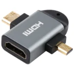 2 in 1 Mini HDMI Male + Micro HDMI Male to HDMI Female Gold-plated Head Adapter - Image 2