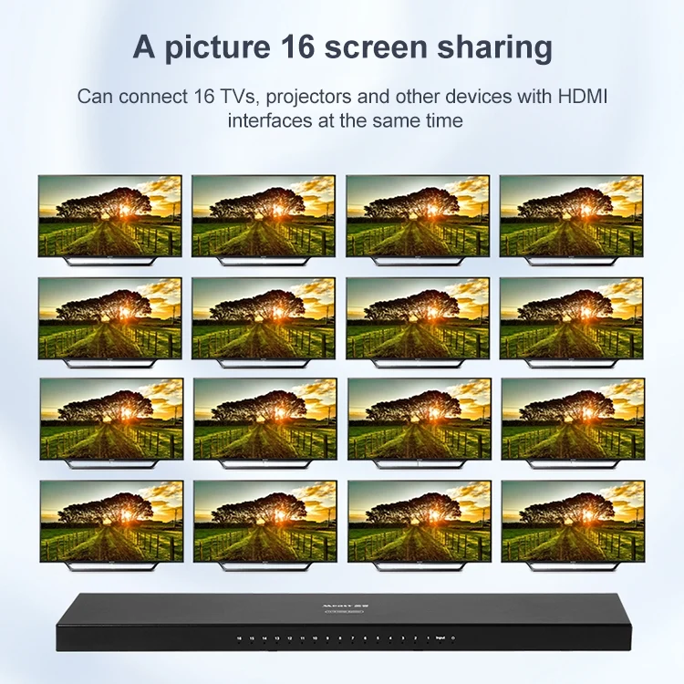 HDMI0224_B2.webp Measy SPH116 1 to 16 4K HDMI 1080P Switch Simultaneous Display Splitter - Image 3