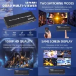4 in 1 Out HDMI Quad Multi-viewer with Seamless Switcher, EU Plug - Image 8