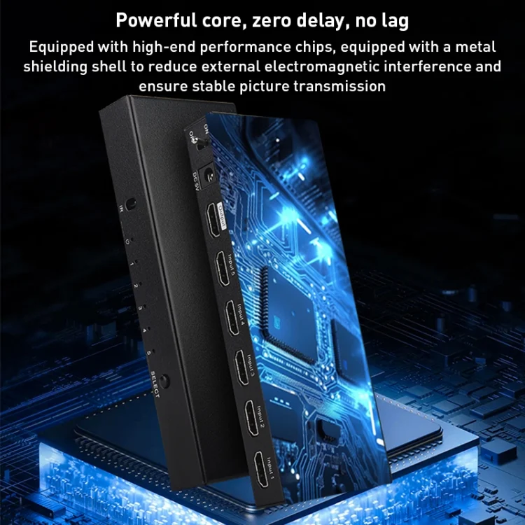 HDMI0234B_4.webp Measy SWH4651 4K 60Hz 5 In 1 Out HDMI Converter Switcher, Plug Type: EU Plug - Image 5