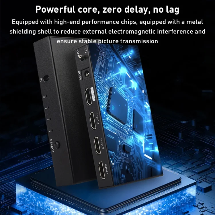 HDMI0237B_4.webp Measy SWH4631 4K 60Hz 3 In 1 Out HDMI Converter Switcher, Plug Type: EU Plug - Image 5
