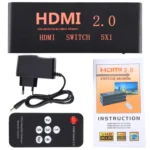 5X1 4K/60Hz HDMI 2.0 Switch with Remote Control, EU Plug - Image 8