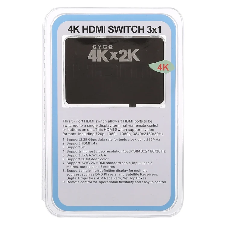 HDMI4750_4.webp 4K 3 Ports HDMI Switch with Remote Control - Image 5