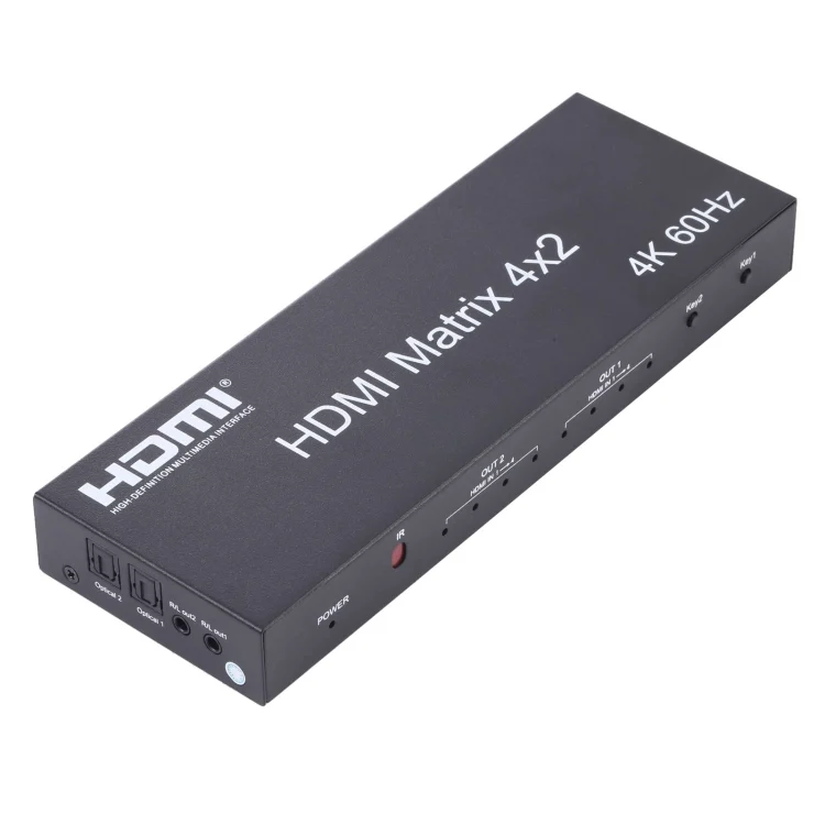 HDMI5001_2.webp HDMI 4x2 Matrix Switcher / Splitter with Remote Controller, Support ARC / MHL / 4Kx2K / 3D, 4 Ports HDMI Input, 2 Ports HDMI Output - Image 3