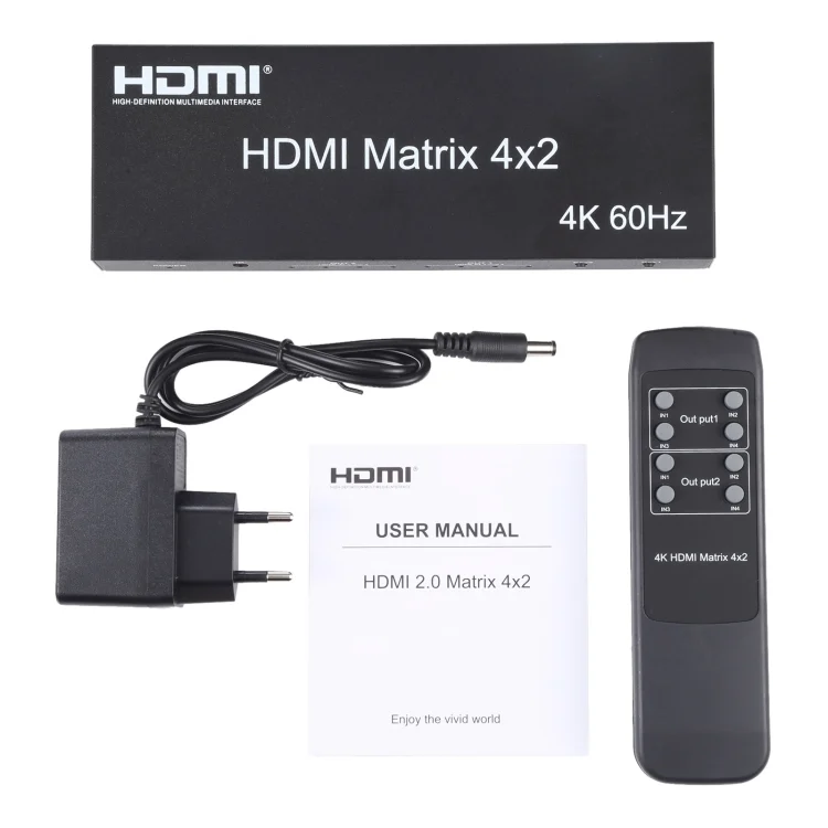 HDMI5001_4.webp HDMI 4x2 Matrix Switcher / Splitter with Remote Controller, Support ARC / MHL / 4Kx2K / 3D, 4 Ports HDMI Input, 2 Ports HDMI Output - Image 5