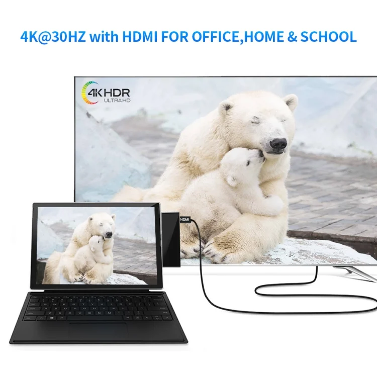 HDMI6600B_2.webp ROCKETEK SK-S4H 3 x USB 3.0 + HDMI + SD / TF Memory Card Reader HUB 4K HDMI Adapter - Image 3