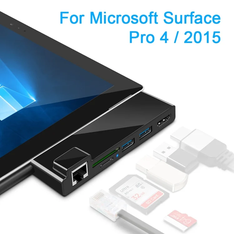 HDMI6601B_3.webp ROCKETEK SK-S4HL RJ45 + 2 x USB 3.0 + HDMI + SD / TF Memory Card Reader HUB 4K HDMI Adapter - Image 4