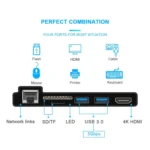 ROCKETEK SK-S5HL RJ45 + 2 x USB 3.0 + HDMI + SD / TF Memory Card Reader HUB 4K HDMI Adapter - Image 5