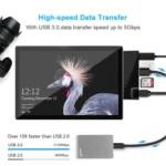 ROCKETEK SK-S5HL RJ45 + 2 x USB 3.0 + HDMI + SD / TF Memory Card Reader HUB 4K HDMI Adapter - Image 7