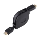 1m HDMI Male to HDMI Male Retractable Video Audio Connector Adapter Cable with Mini HDMI & Micro HDMI Adapters for HDTV Monitor & Projector & PC & Cameras & Tablets & Smartphones - Image 4