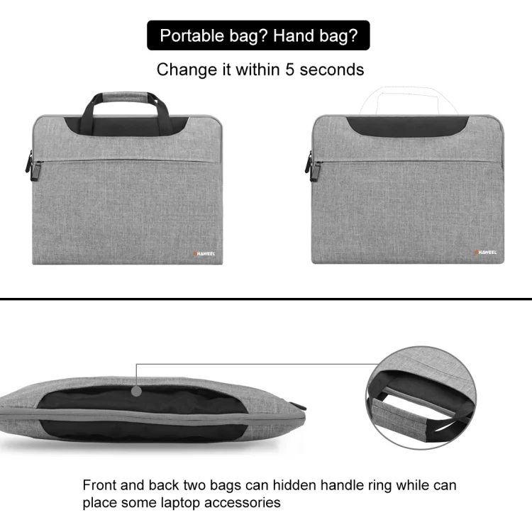 HWL2115H_4.webp HAWEEL 15-17 inch Laptop Handbag For Macbook, Samsung, Lenovo, Sony, DELL Alienware, CHUWI, ASUS Laptops - Image 7