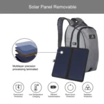 HAWEEL 14W Foldable Removable Solar Power Outdoor Portable Canvas Dual Shoulders Laptop Backpack, USB Output: 5V 2.1A Max - Image 5