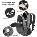 HAWEEL 14W Foldable Removable Solar Power Outdoor Portable Canvas Dual Shoulders Laptop Backpack, USB Output: 5V 2.1A Max - Image 7