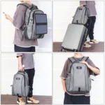 HAWEEL 14W Foldable Removable Solar Power Outdoor Portable Canvas Dual Shoulders Laptop Backpack, USB Output: 5V 2.1A Max - Image 10