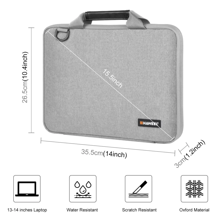HWL2168H_3.webp HAWEEL 13.0 inch-14.0 inch Briefcase Crossbody Laptop Bag For Macbook, Lenovo Thinkpad, ASUS, HP - Image 5