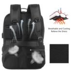 HAWEEL 14W Solar Panel Power Backpack Laptop Bag with Handle and 5V / 2.1A Max USB Charging Port - Image 7