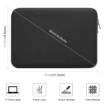 HAWEEL 11 inch Sleeve Case Zipper Briefcase Carrying Bag For Macbook, Samsung, Lenovo, Sony, DELL Alienware, CHUWI, ASUS, HP, 11 inch and Below Laptops / Tablets - Image 5