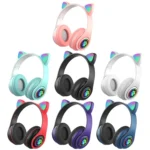 B39 Cat Ear Design LED Gradient Light Wireless Bluetooth Headset - Image 2