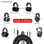 ZS0227 Headphone Dual 3.5mm Spring Audio Cable for Denon AH-D7100 7200 D600 D9200 5200 - Image 2