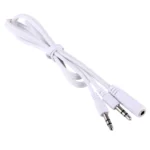 1M Hi-Fi AUX Audio Cable 3.5mm Dual Male to Female Plug Jack Stereo Audio Wire for iPhone, iPad, Samsung, MP3, MP4, Sound Card, TV, Radio-recorder, Car Bluetooth Speacker, Computer, etc(White) - Image 2