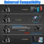 ONIKUMA K6 Over Ear Bass Stereo Surround Gaming Headphone with Microphone & RGB Lights - Image 9