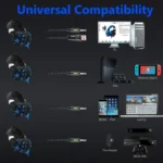 ONIKUMA K2A Over Ear Bass Stereo Surround Gaming Headphone with Microphone & LED Lights - Image 6