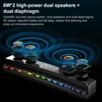 SOAIY SH39 Upgraded Edition Mechanical Button + Mirror Display + Clock Alarm + Big Speaker Desktop Home Gaming Bluetooth Speaker - Image 4