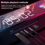 SOAIY SH39 Upgraded Edition Mechanical Button + Mirror Display + Clock Alarm + Big Speaker Desktop Home Gaming Bluetooth Speaker - Image 7