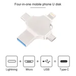 Cross 4 in 1 256GB 8 Pin + Micro USB + USB-C / Type-C + USB 3.0 Metal Flash Disk - Image 3