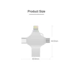 Cross 4 in 1 256GB 8 Pin + Micro USB + USB-C / Type-C + USB 3.0 Metal Flash Disk - Image 6