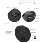 DELUX M618 Mini 2.4G Wireless 2400DPI USB Rechargeable Ergonomic Vertical Mouse - Image 11