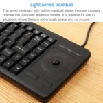 DS-8900 USB Interface Prevent Water Splashing Laser Engraving Character One-piece Wired Trackball Keyboard, Length: 1.5m - Image 9