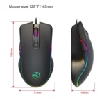 HXSJ A867 USB 6400DPI Four-speed Adjustable RGB Illuminate Wired E-sport Gaming Mouse, Length: 1.5m - Image 5