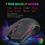 HXSJ A867 USB 6400DPI Four-speed Adjustable RGB Illuminate Wired E-sport Gaming Mouse, Length: 1.5m - Image 10
