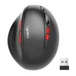 HXSJ T31 2.4GHz 2400DPI Three-speed Adjustable 7-keys Rechargeable Vertical Wireless Optical Mouse