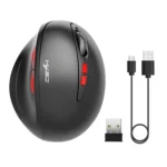 HXSJ T31 2.4GHz 2400DPI Three-speed Adjustable 7-keys Rechargeable Vertical Wireless Optical Mouse - Image 2