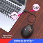 HXSJ T31 2.4GHz 2400DPI Three-speed Adjustable 7-keys Rechargeable Vertical Wireless Optical Mouse - Image 13