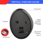HXSJ T31 2.4GHz 2400DPI Three-speed Adjustable 7-keys Rechargeable Vertical Wireless Optical Mouse - Image 5