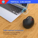 HXSJ T31 2.4GHz 2400DPI Three-speed Adjustable 7-keys Rechargeable Vertical Wireless Optical Mouse - Image 8