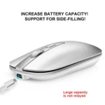 HXSJ M30 Rechargeable Wireless Mouse Metal Wheel Mute 2.4G Office Mouse 500 mAh Built-in Battery - Image 4