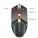 HXSJ S200 USB2.0 1600dpi Adjustable 4-Keys Colorful Glowing Wired Gaming Mouse, Length: 1.5m - Image 6