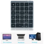 N970 Pro Dual Modes Aluminum Alloy Rechargeable Wireless Bluetooth Numeric Keyboard with USB HUB - Image 5