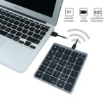 N970 Pro Dual Modes Aluminum Alloy Rechargeable Wireless Bluetooth Numeric Keyboard with USB HUB - Image 6
