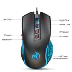 HXSJ X100 7-buttons 3600 DPI Cool Glowing Wired Gaming Mouse, Cable Length: 1.5m - Image 3
