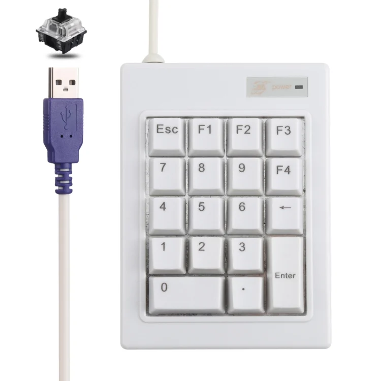 DX-18A 18-keys USB Wired Mechanical Black Shaft Mini Numeric Keyboard